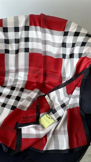 KIRMIZI / ORJİNAL DESEN VUAL İPEK ŞAL