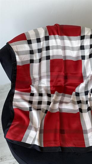 KIRMIZI / ORJİNAL DESEN VUAL İPEK ŞAL