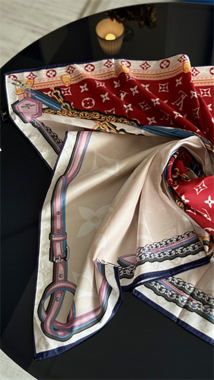 KIRMIZI / PUDRA LV TWİL İPEK EŞARP