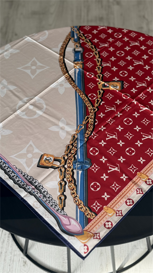 KIRMIZI / PUDRA LV TWİL İPEK EŞARP