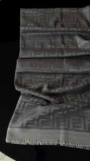 KOYU GRİ İNCE YÜN İPEK ŞAL