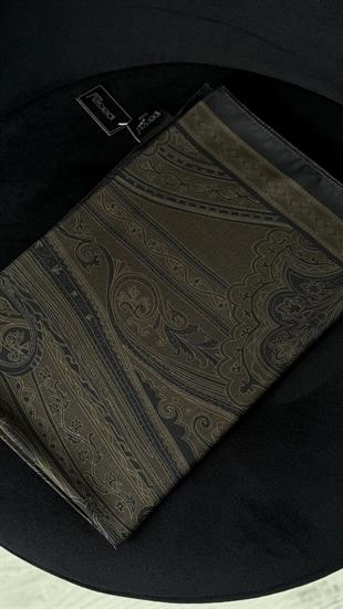 KOYU HAKİ ETNİK DESEN PAMUK ŞAL