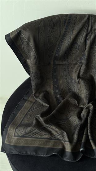 KOYU HAKİ ETNİK DESEN PAMUK ŞAL