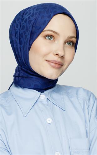 KOYU KOT MAVİ / BLOOM DESEN ŞAL 