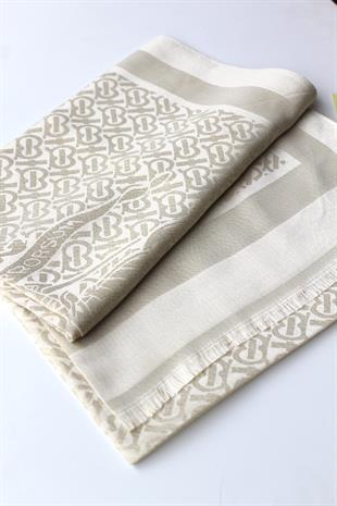 KREM /SİMLİ B İPEK / PAMUK ŞAL