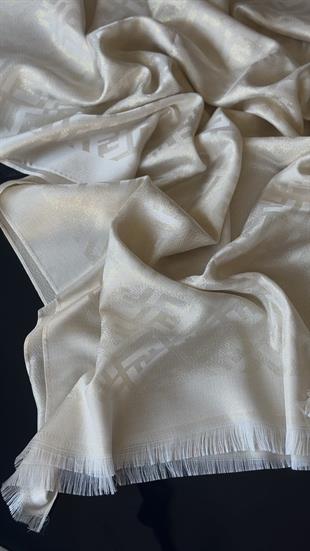 KREM / SİMLİ İPEK ŞAL