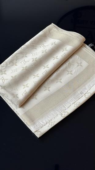 KREM SİMLİ İPEK ŞAL