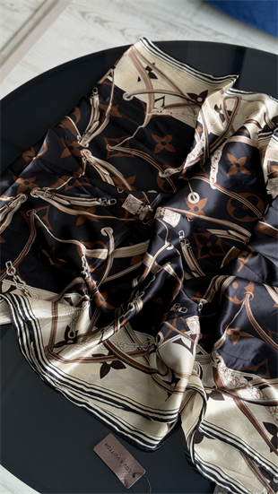 KREM / SİYAH VUAL İPEK ŞAL