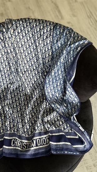 LACİVERT ÇİFT YÖNLÜ YÜN İPEK ŞAL