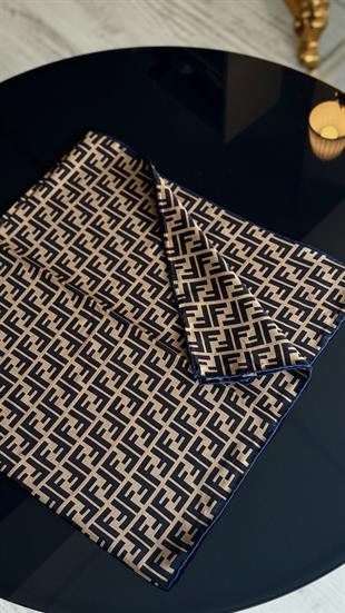 LACİVERT GEÇİŞLİ ORJİNAL DESEN EŞARP