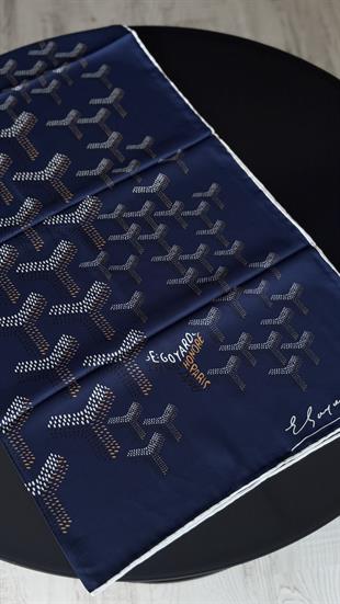 LACİVERT GOYARD TWİL EŞARP