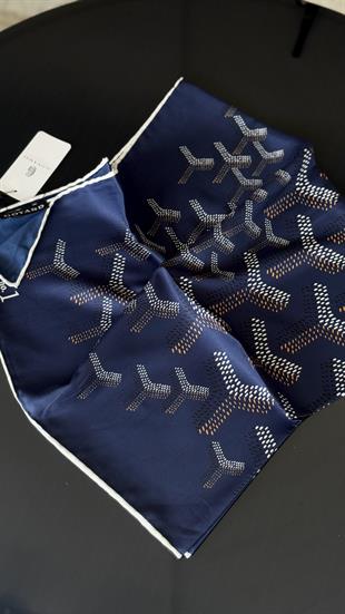 LACİVERT GOYARD TWİL EŞARP