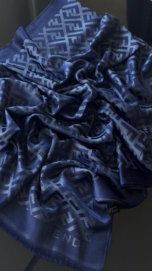 LACİVERT / SİMLİ İPEK ŞAL