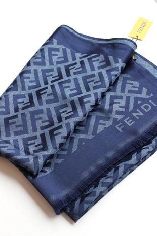 LACİVERT / SİMLİ İPEK ŞAL