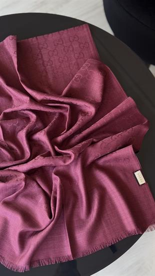 NEW ! BORDO RENK G YÜN İPEK ŞAL