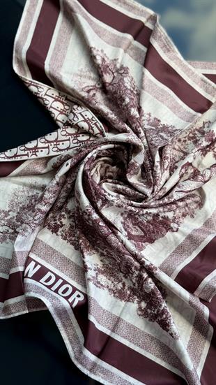 ORJİNAL DESEN BORDO TWİL EŞARP