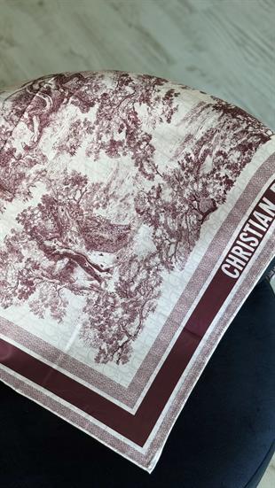 ORJİNAL DESEN BORDO TWİL EŞARP