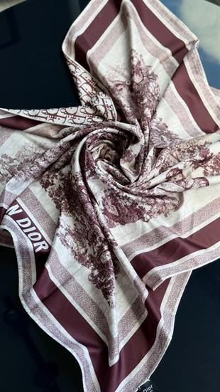 ORJİNAL DESEN BORDO TWİL EŞARP