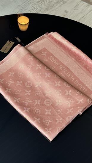 PEMBE SİMLİ İPEK ŞAL