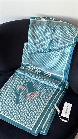 PETROL MAVİ ÇANTA DESENLİ VUAL ŞAL 