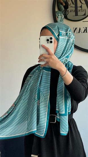 PETROL MAVİ ÇANTA DESENLİ VUAL ŞAL 