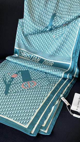 PETROL MAVİ ÇANTA DESENLİ VUAL ŞAL 