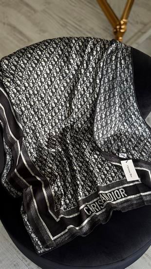 SİYAH ÇİFT YÖNLÜ YÜN İPEK ŞAL