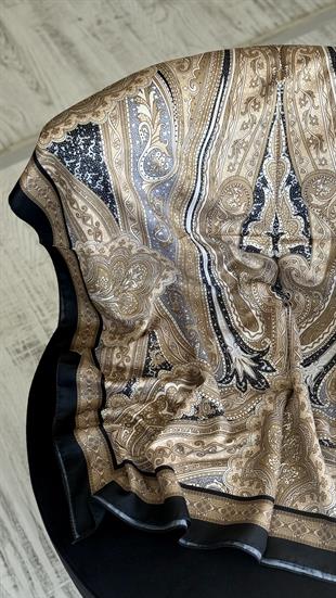 SİYAH GEÇİŞLİ / ETNİK DESEN PAMUK ŞAL