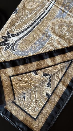 SİYAH GEÇİŞLİ / ETNİK DESEN PAMUK ŞAL