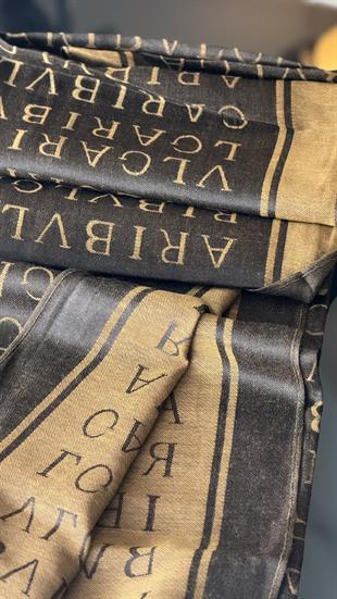 SİYAH GOLD ÇİFT YÖNLÜ KAŞMİR / YÜN ŞAL