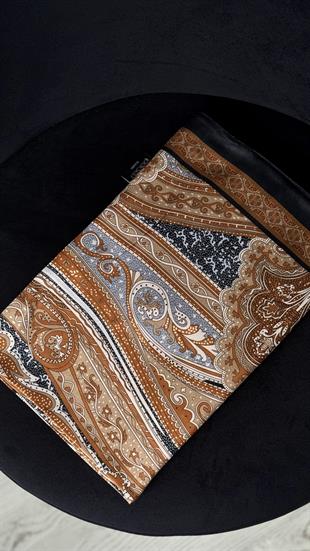 SİYAH İÇİ TABA / ETNİK DESEN PAMUK ŞAL