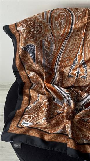 SİYAH İÇİ TABA / ETNİK DESEN PAMUK ŞAL