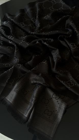 SİYAH / SİMLİ İPEK ŞAL