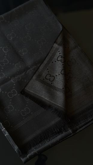 SİYAH / SİMLİ İPEK ŞAL