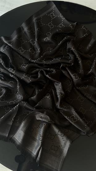 SİYAH / SİMLİ İPEK ŞAL