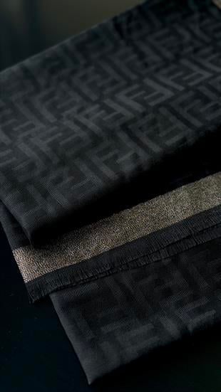 SİYAH İNCE YÜN İPEK ŞAL