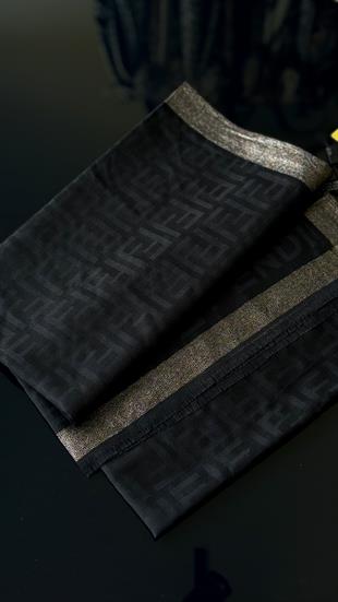 SİYAH İNCE YÜN İPEK ŞAL