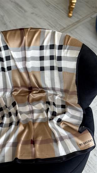 SÜTLÜ KAHVE SİYAH / ORJİNAL DESEN VUAL İPEK ŞAL