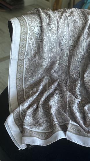 PUDRA BEJ / ETNİK DESEN PAMUK ŞAL