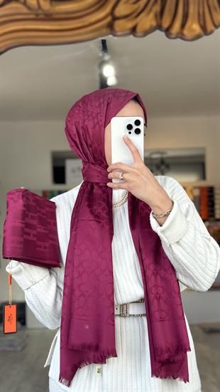 VİŞNE ÇÜRÜĞÜ İPEK PAMUK ŞAL