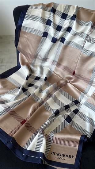 VİZON LACİVERT / ORJİNAL DESEN VUAL İPEK ŞAL