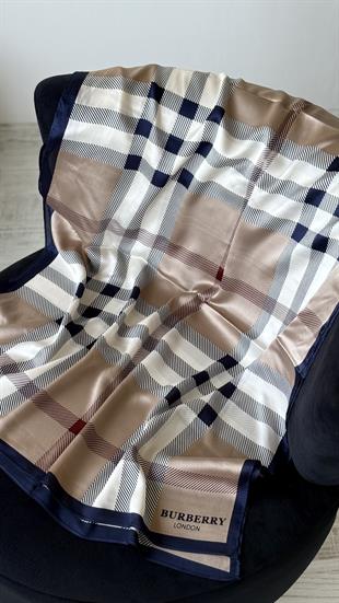 VİZON LACİVERT / ORJİNAL DESEN VUAL İPEK ŞAL