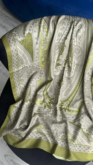 YAĞ YEŞİLİ / ETNİK DESEN PAMUK ŞAL