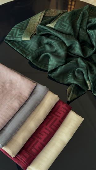 YEŞİL İNCE YÜN İPEK ŞAL