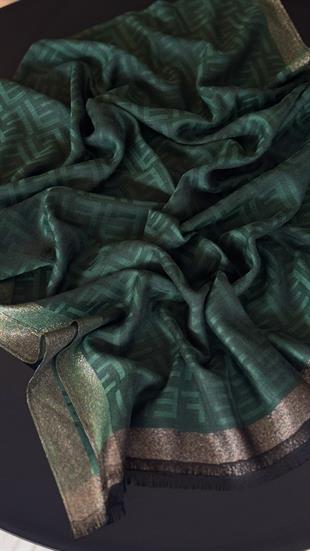 YEŞİL İNCE YÜN İPEK ŞAL