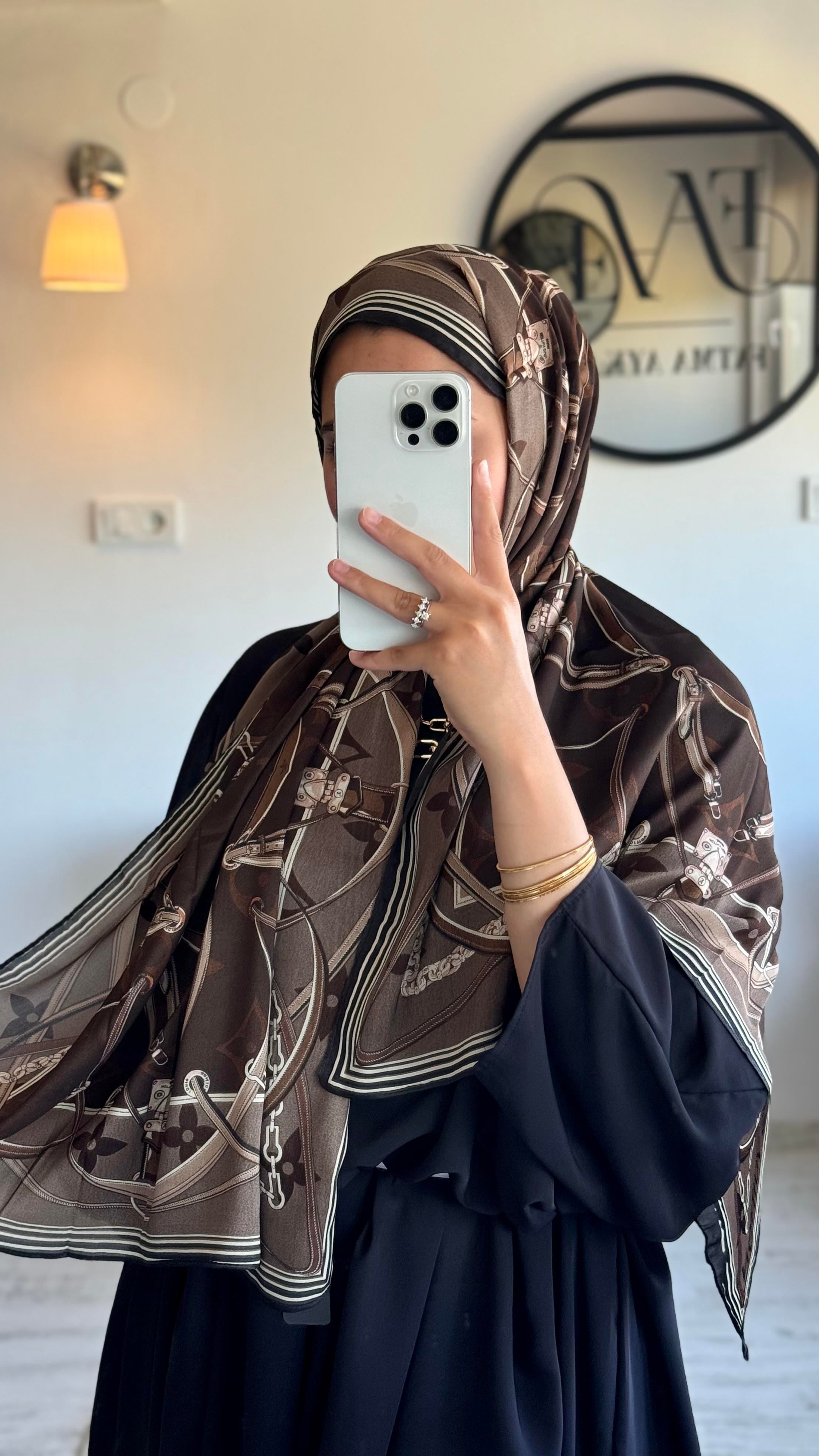 ACI KAHVE VUAL İPEK ŞAL