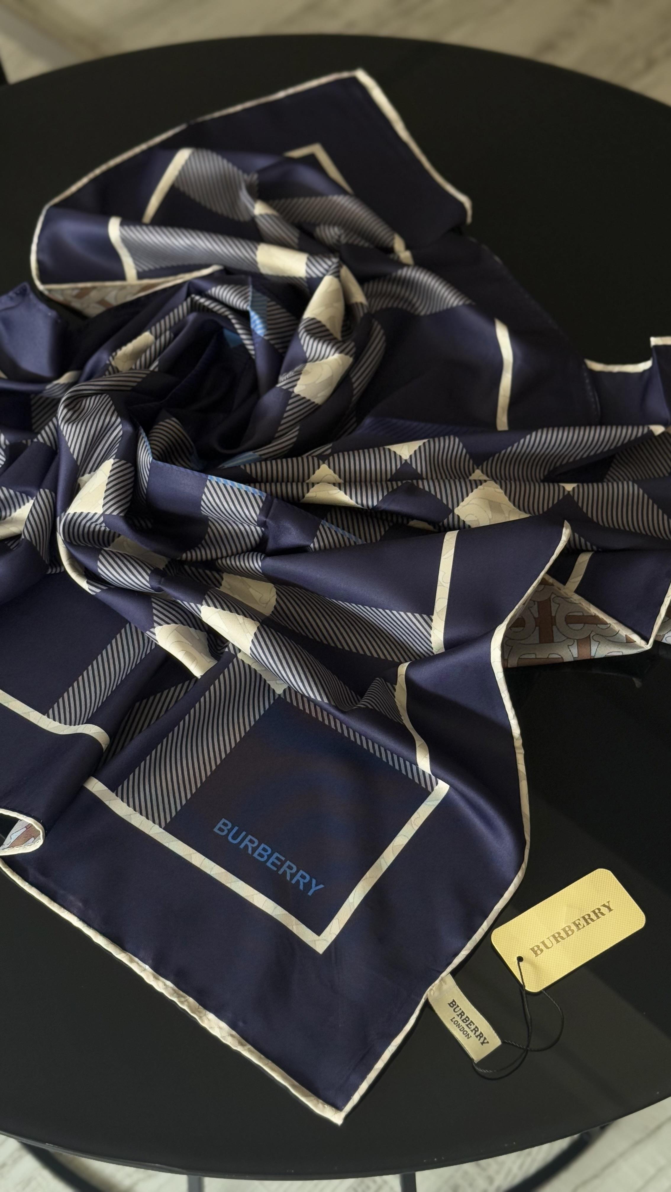 B DESEN LACİVERT / ÇİFT YÖNLÜ TWİL EŞARP