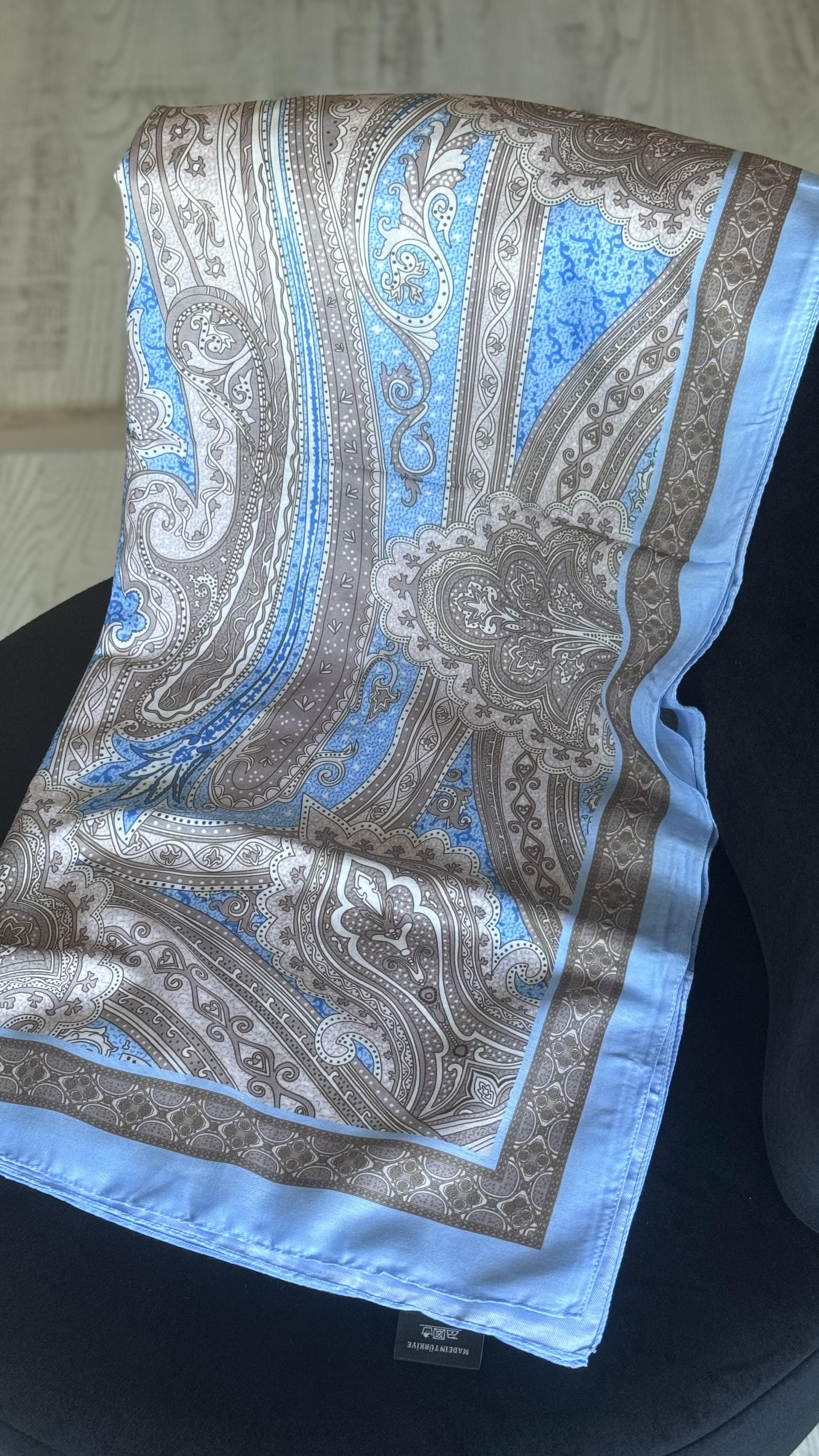 BEBE MAVİ / ETNİK DESEN PAMUK ŞAL