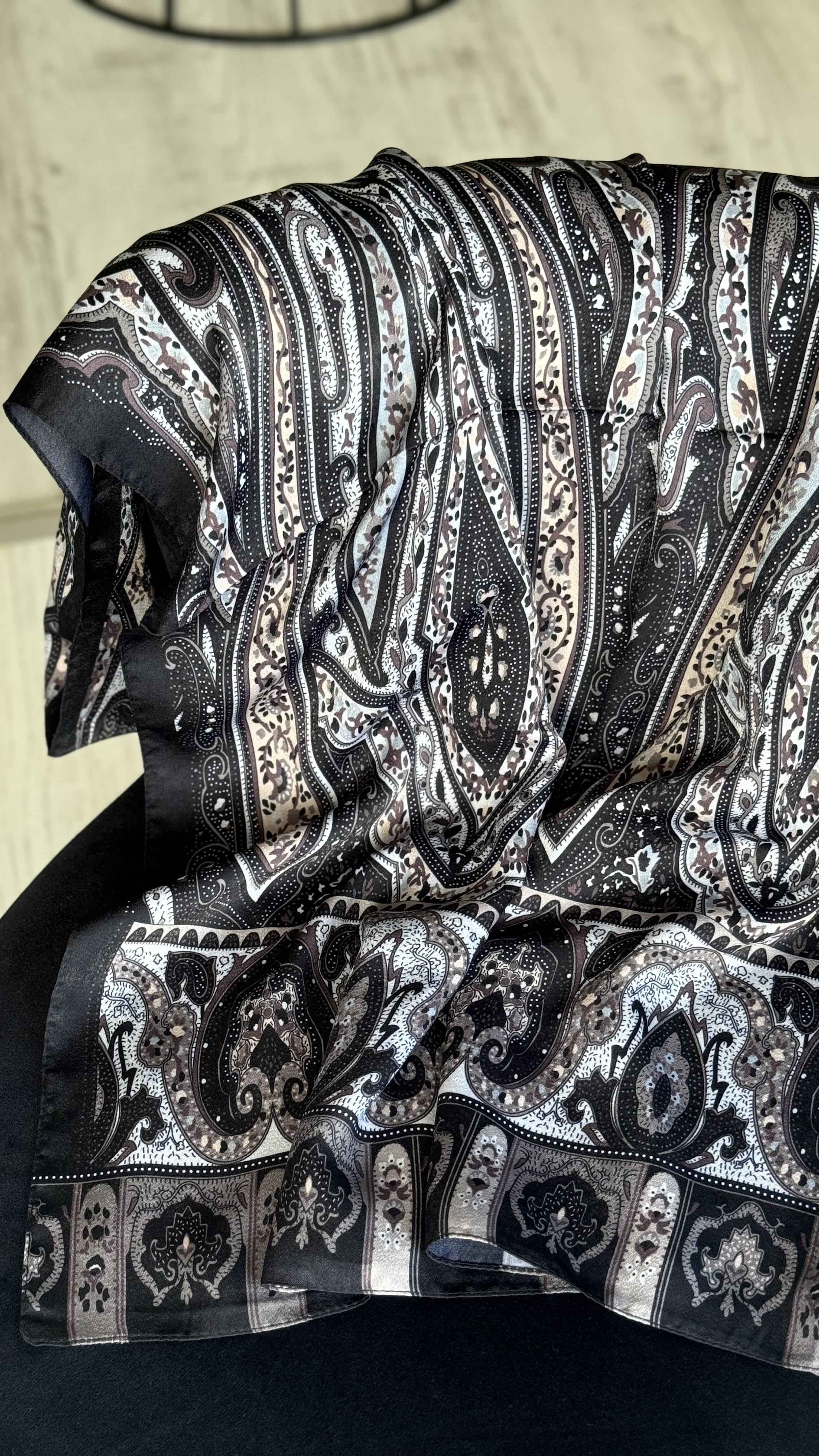 ETNİK İPEK PAMUK BEJ SİYAH 