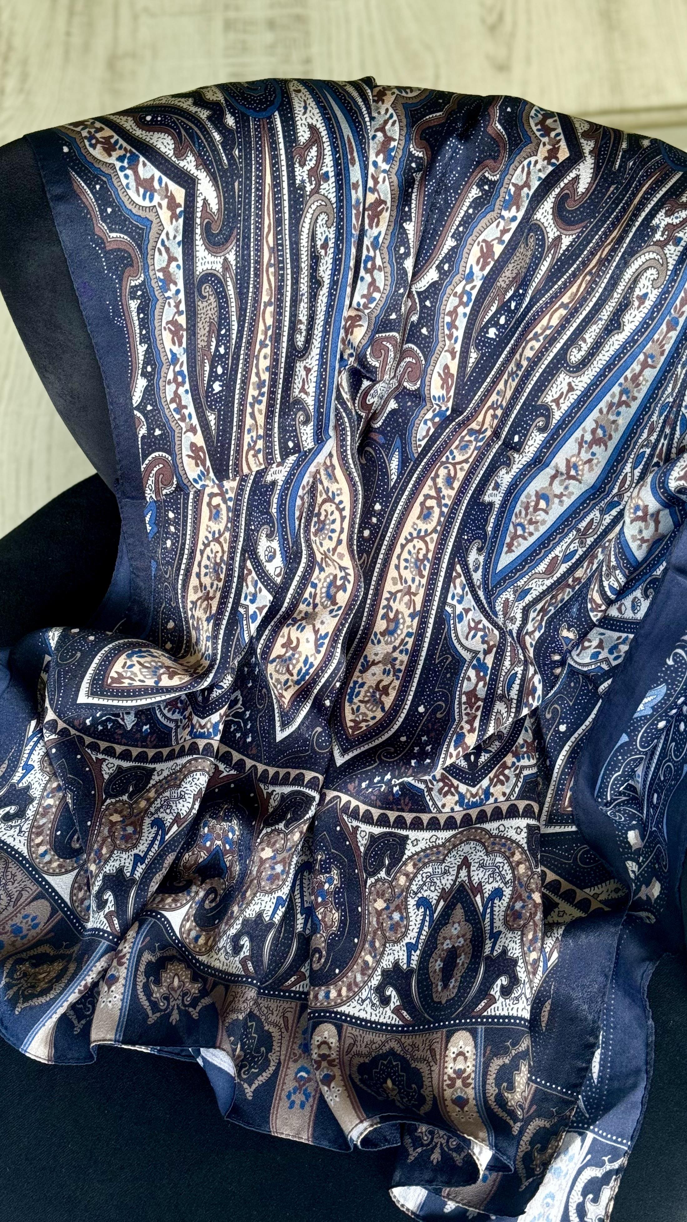 ETNİK İPEK PAMUK KOYU LACİVERT